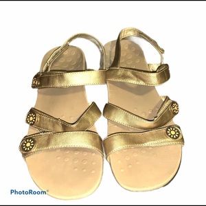 Gold Vionic adjustable strap sandals